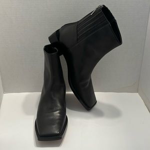 Schutz black square toe boots 7.5